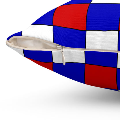 Slovenia Retro Check Cushion Pillow