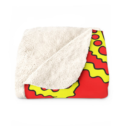 Red, Yellow Retro Paisley Blanket Throw