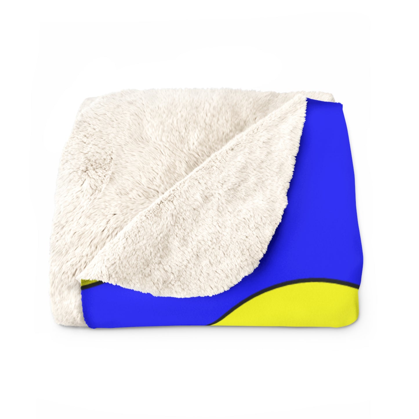 Blue, Yellow Retro Polka Dots Blanket Throw