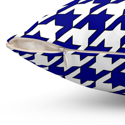 Dark Blue, White Retro Houndstooth Cushion Pillow