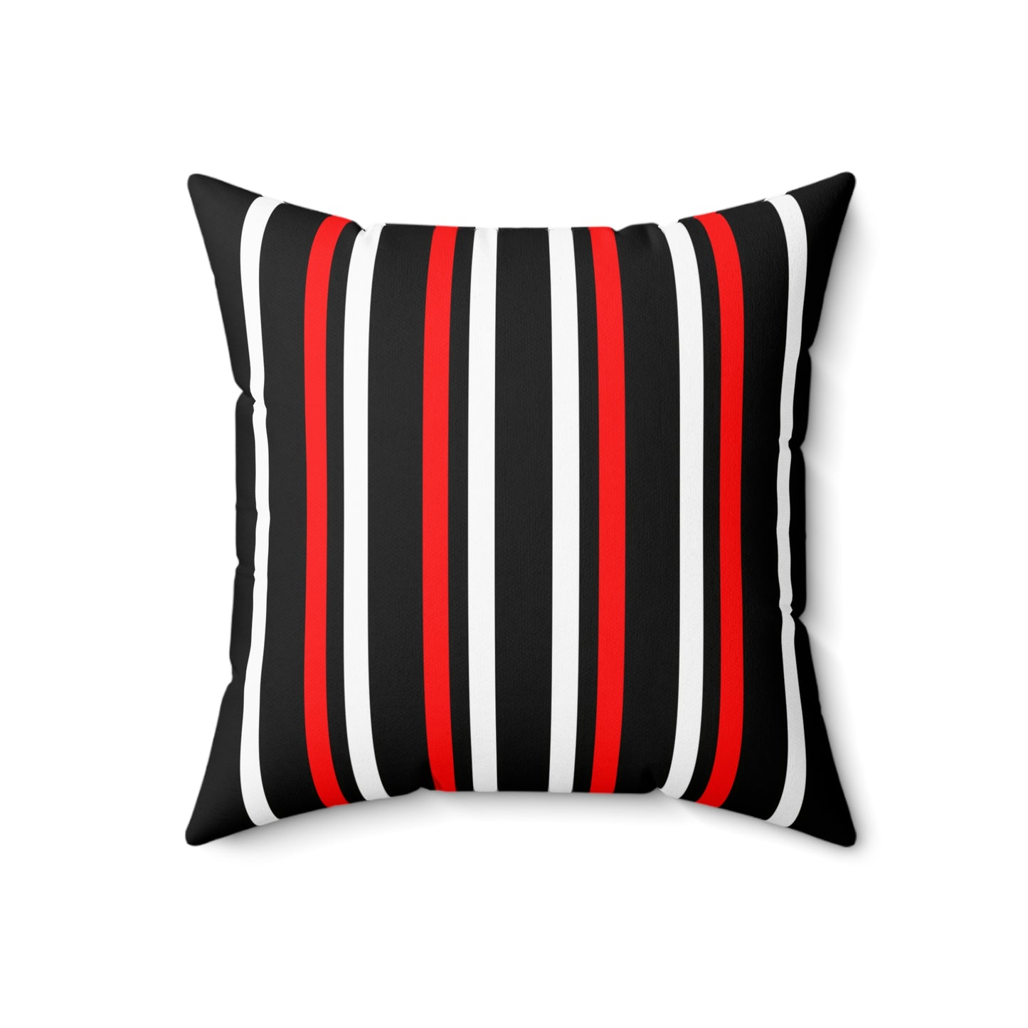 Black, White, Red Retro Stripes Cushion Pillow