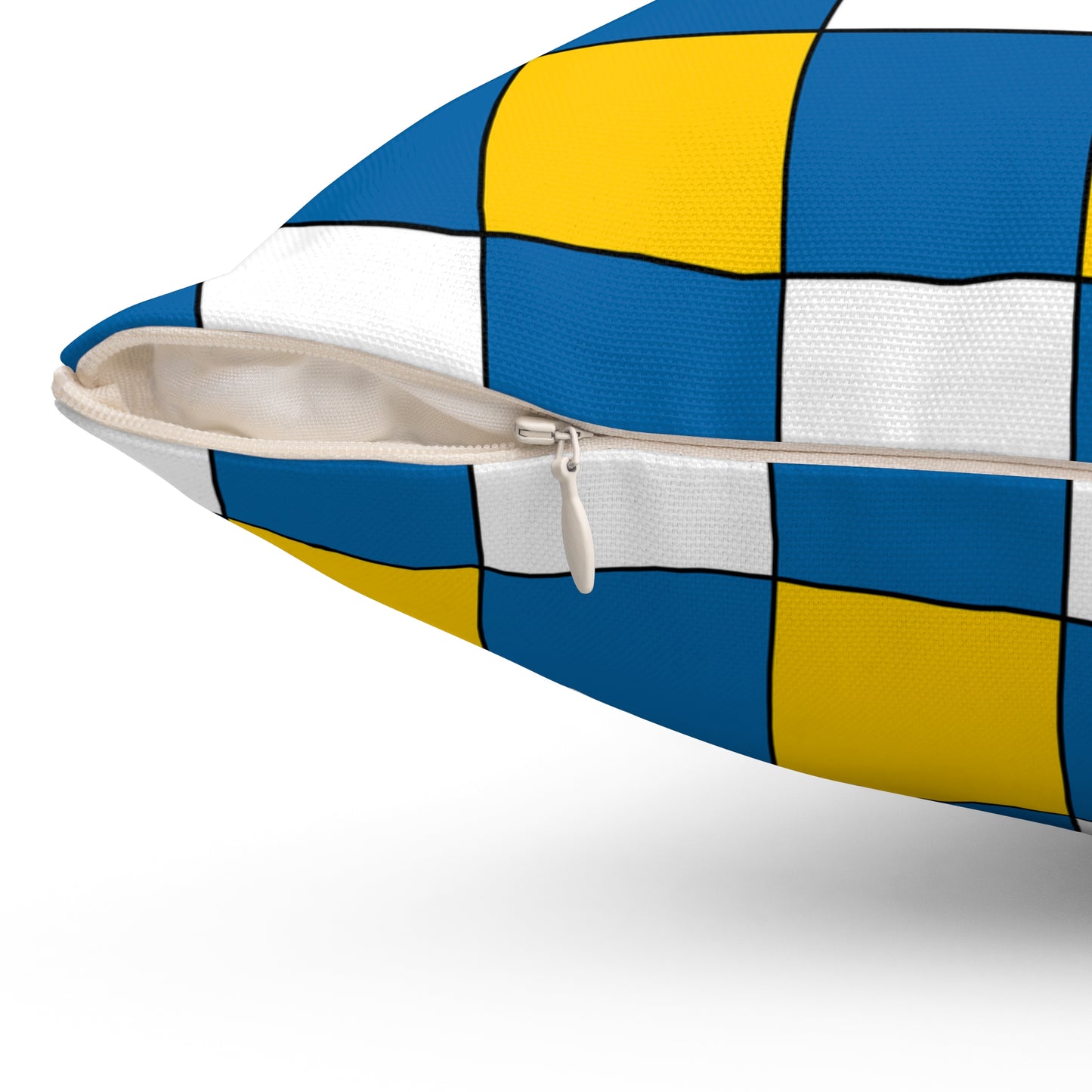 Canary Islands Retro Check Cushion Pillow