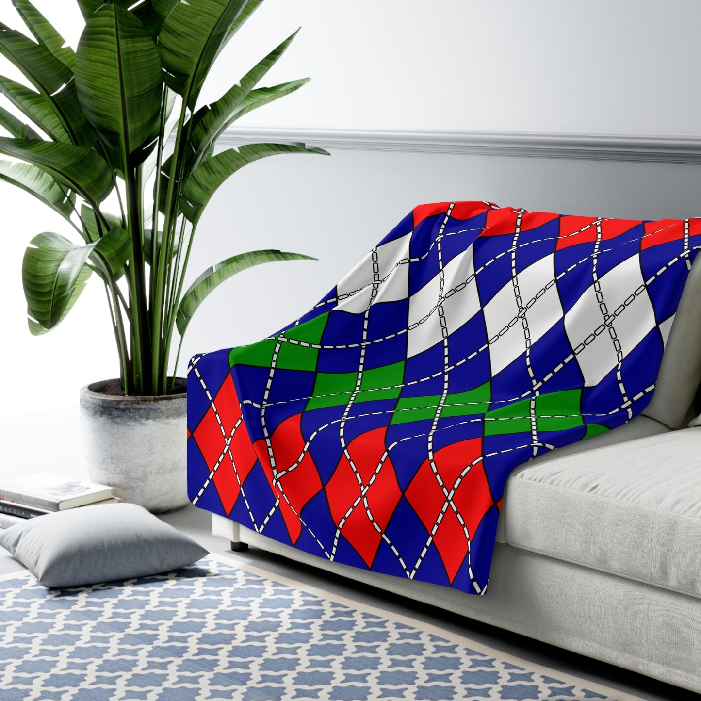 Gambia Retro Argyle Blanket Throw