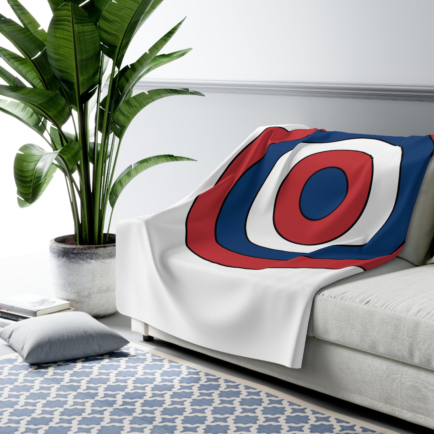 Serbia Retro Target Blanket Throw