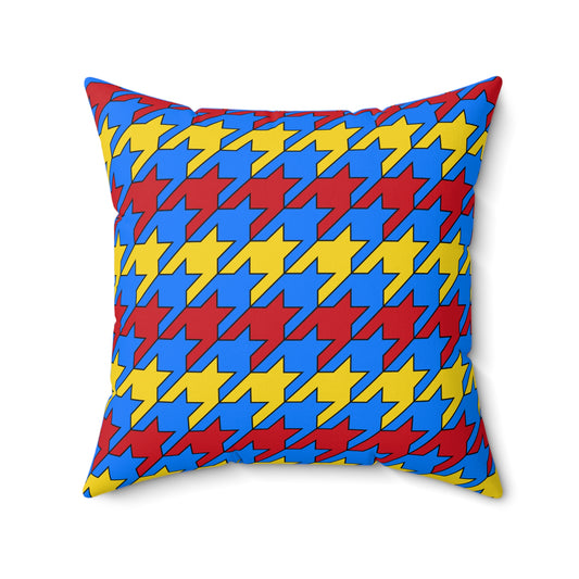 Democratic Republic of the Congo Retro Houndstooth Cushion Pillow