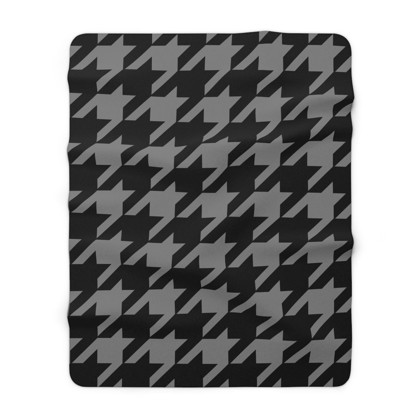 Grey, Black Retro Houndstooth Blanket Throw