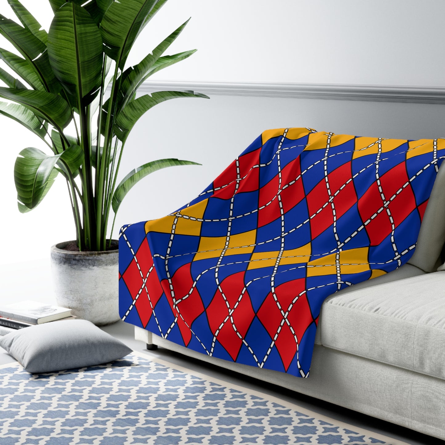 Armenia Retro Argyle Blanket Throw