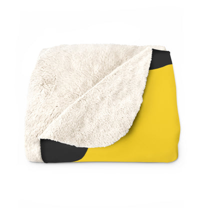 Gold, Black Retro Polka Dots Blanket Throw