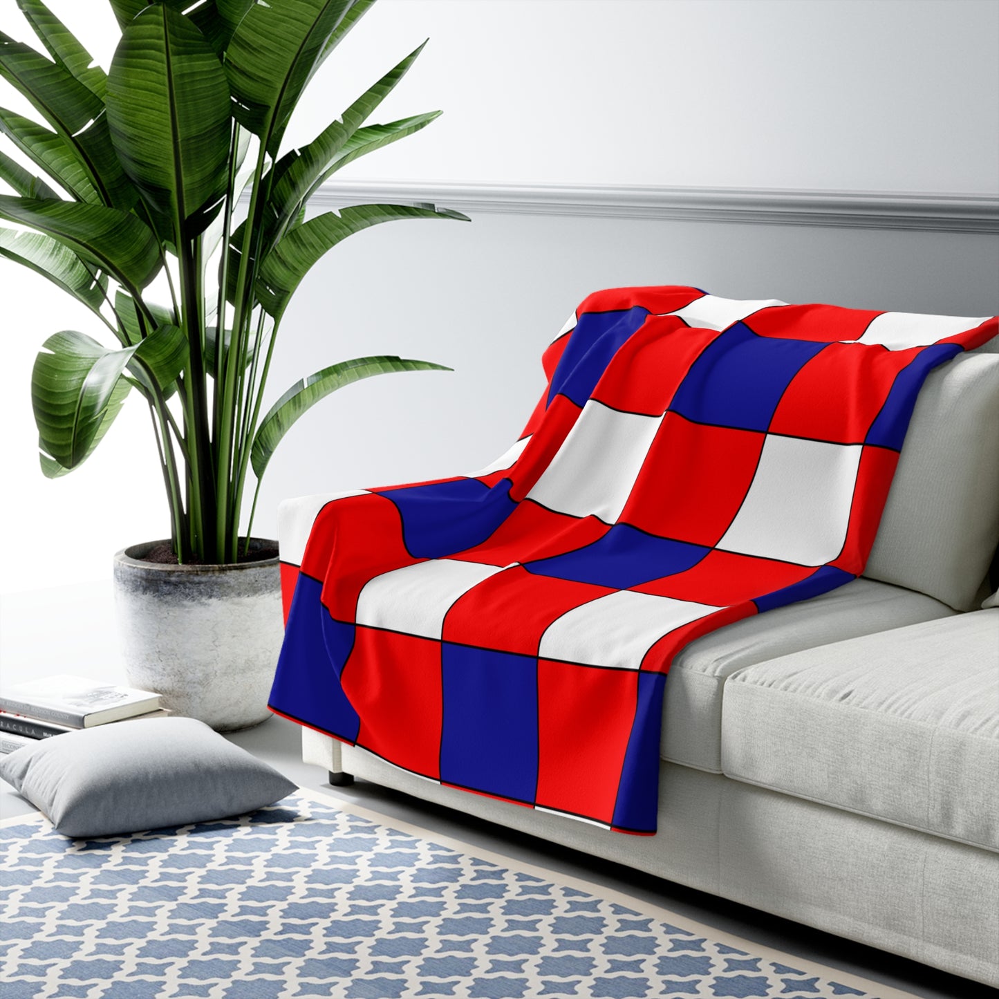 Croatia Retro Check Blanket Throw
