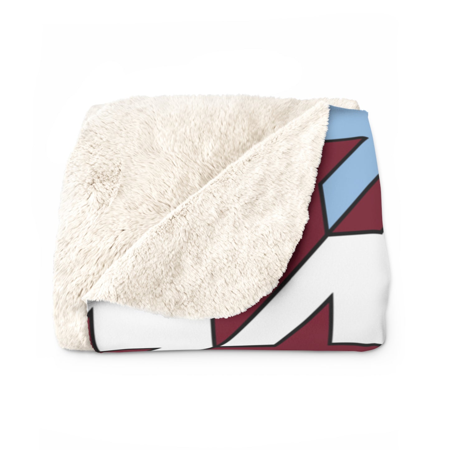 Claret, Blue, White Retro Houndstooth Blanket Throw