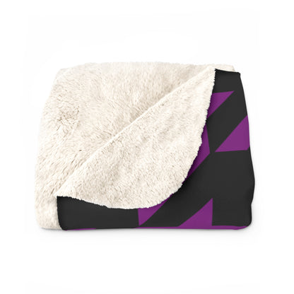 Purple, Black Retro Houndstooth Blanket Throw