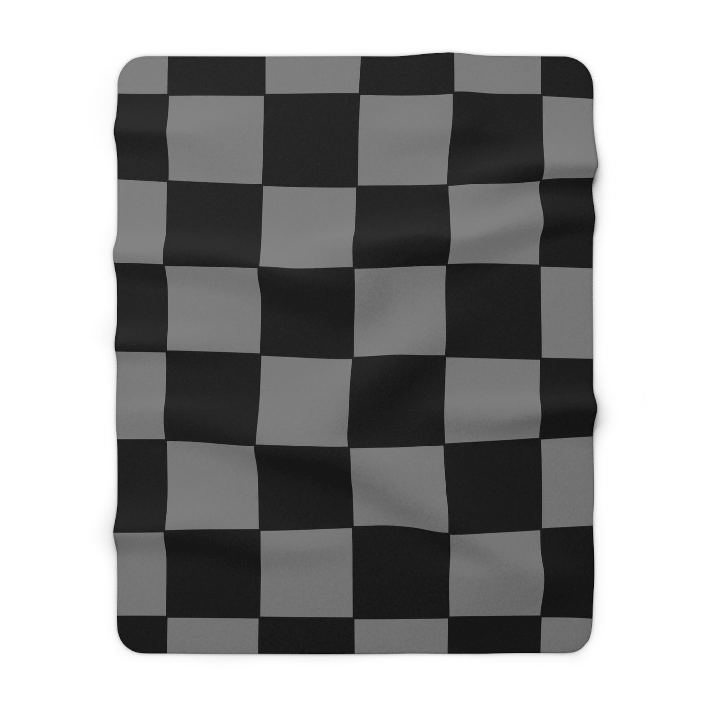 Grey, Black Retro Check Blanket Throw