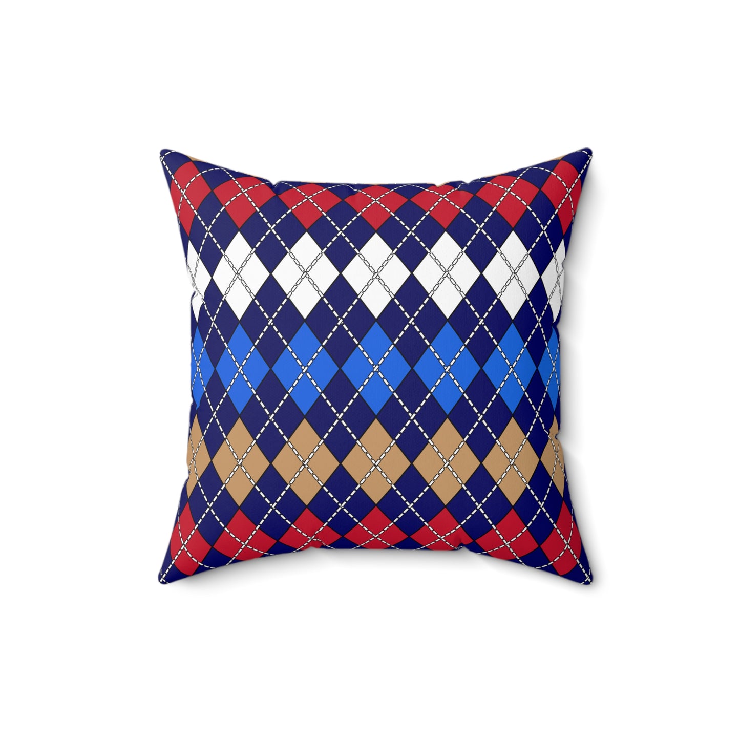 Tristan Da Cunha Retro Argyle Cushion Pillow