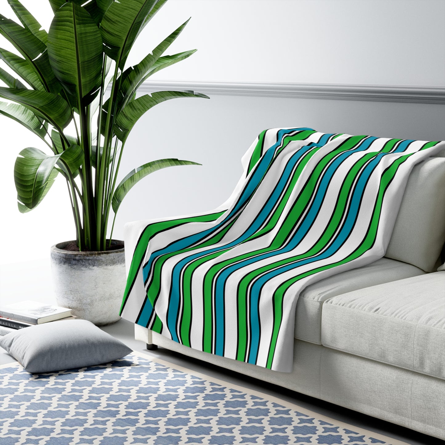 Uzbekistan Retro Stripes Blanket Throw