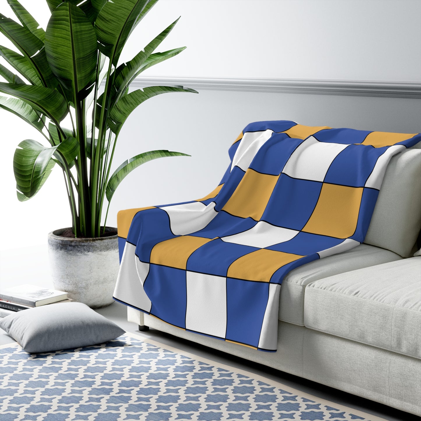 Marshall Islands Retro Check Blanket Throw