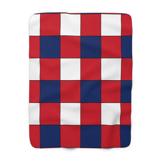 Lao Peoples Democratic Republic Retro Check Blanket Throw