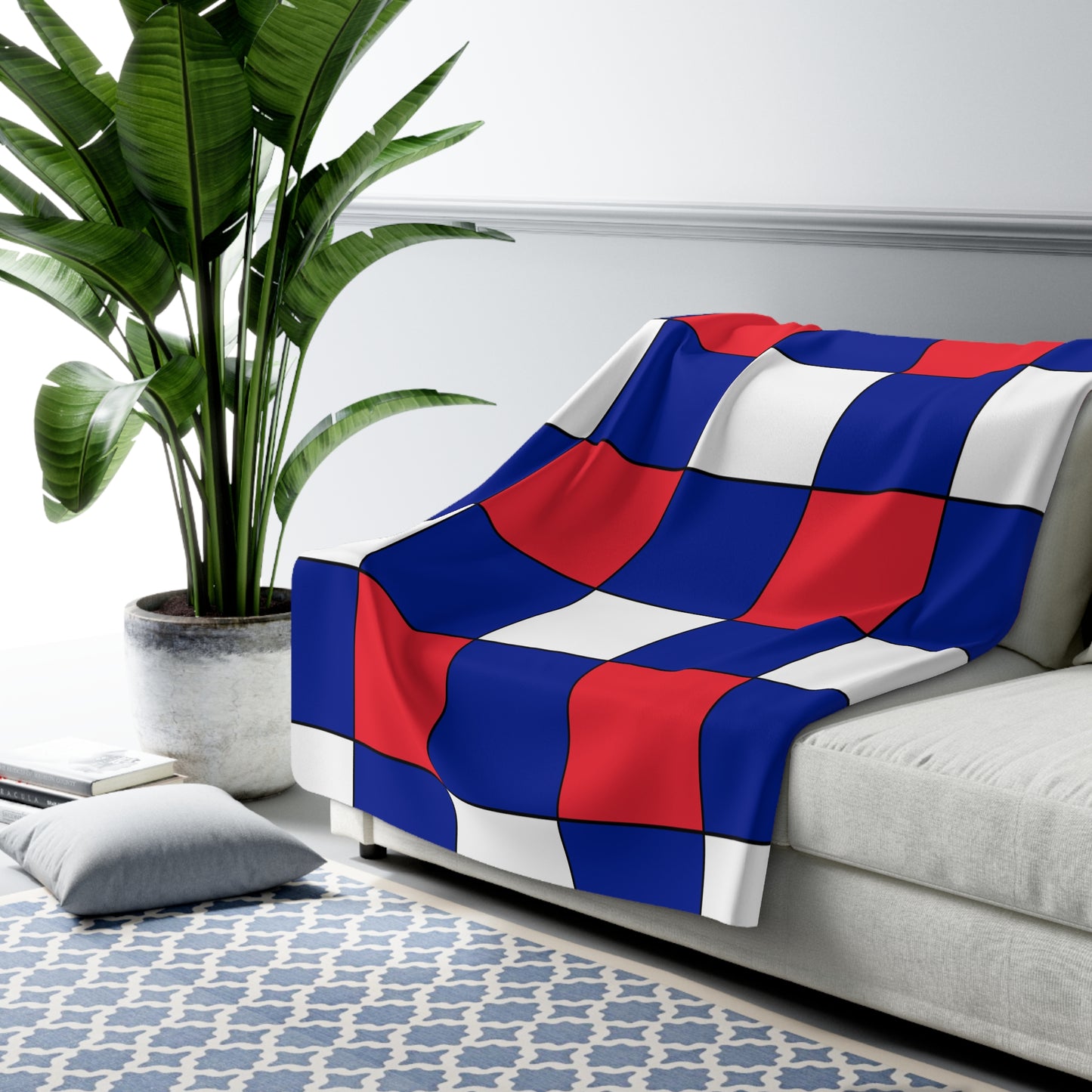 Sint Maarten Retro Check Blanket Throw