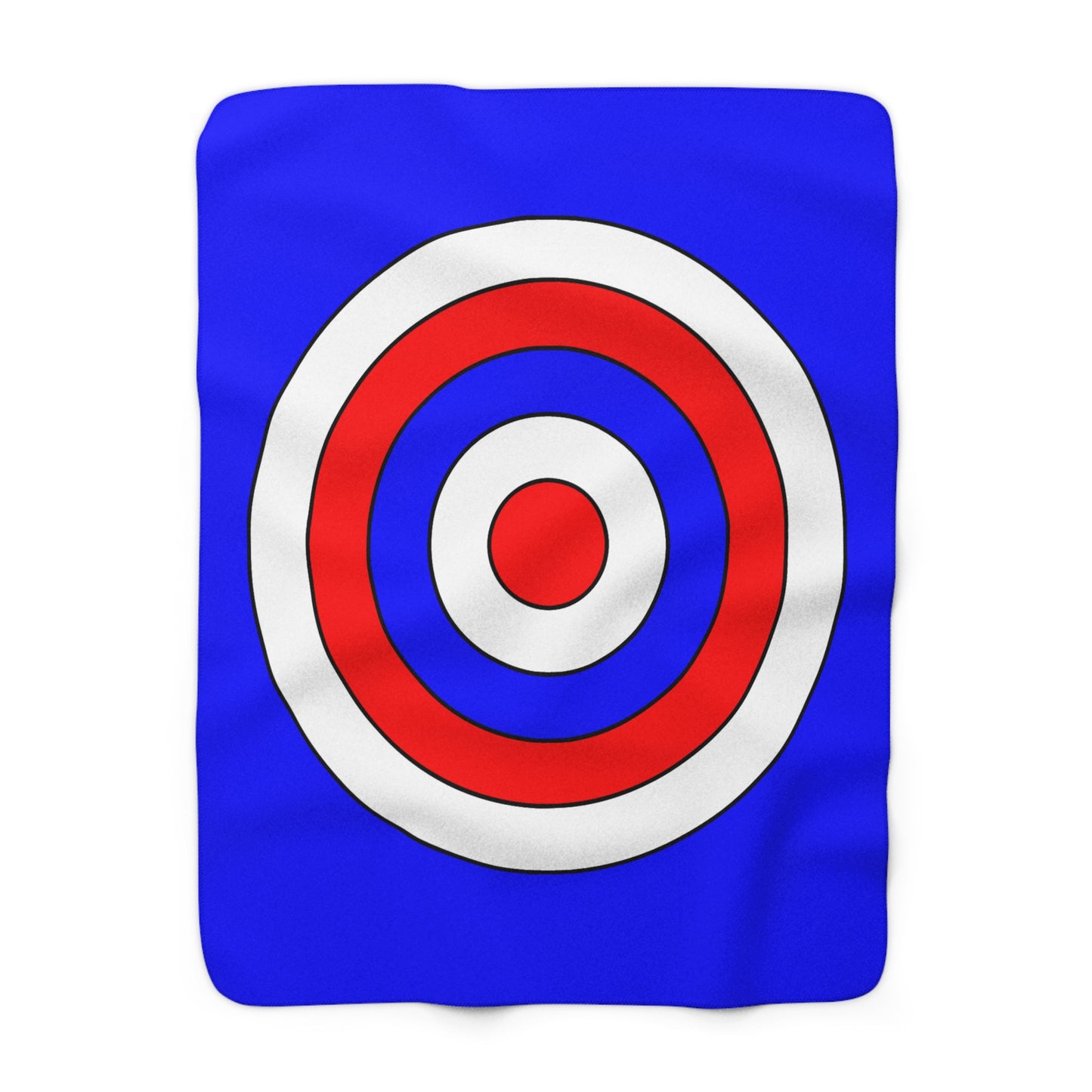 Blue, White, Red Retro Target Blanket Throw
