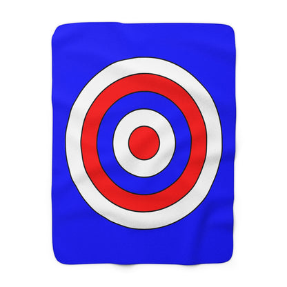 Blue, White, Red Retro Target Blanket Throw