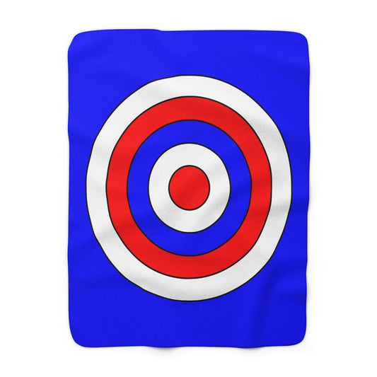 Blue, White, Red Retro Target Blanket Throw