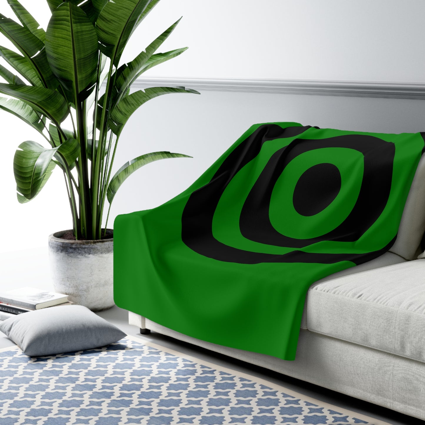 Green, Black Retro Target Blanket Throw