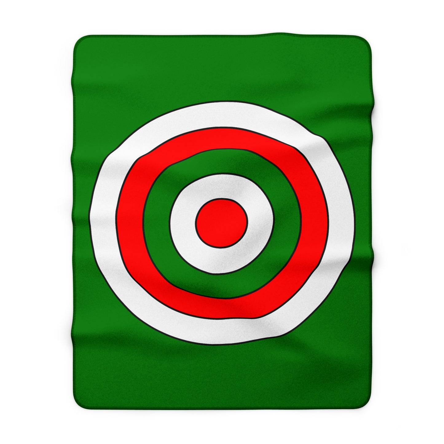 Green, White, Red Retro Target Blanket Throw