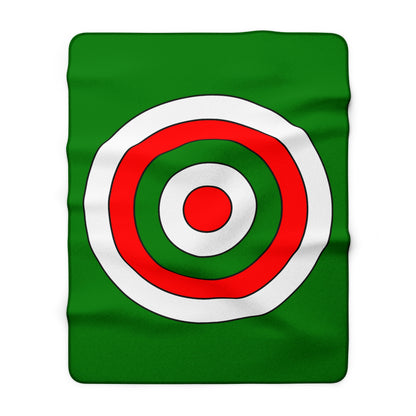 Green, White, Red Retro Target Blanket Throw