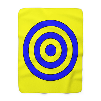 Yellow, Blue Retro Target Blanket Throw