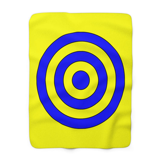 Yellow, Blue Retro Target Blanket Throw