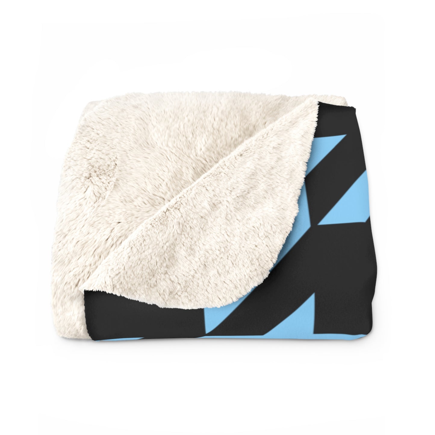 Light Blue, Black Retro Houndstooth Blanket Throw