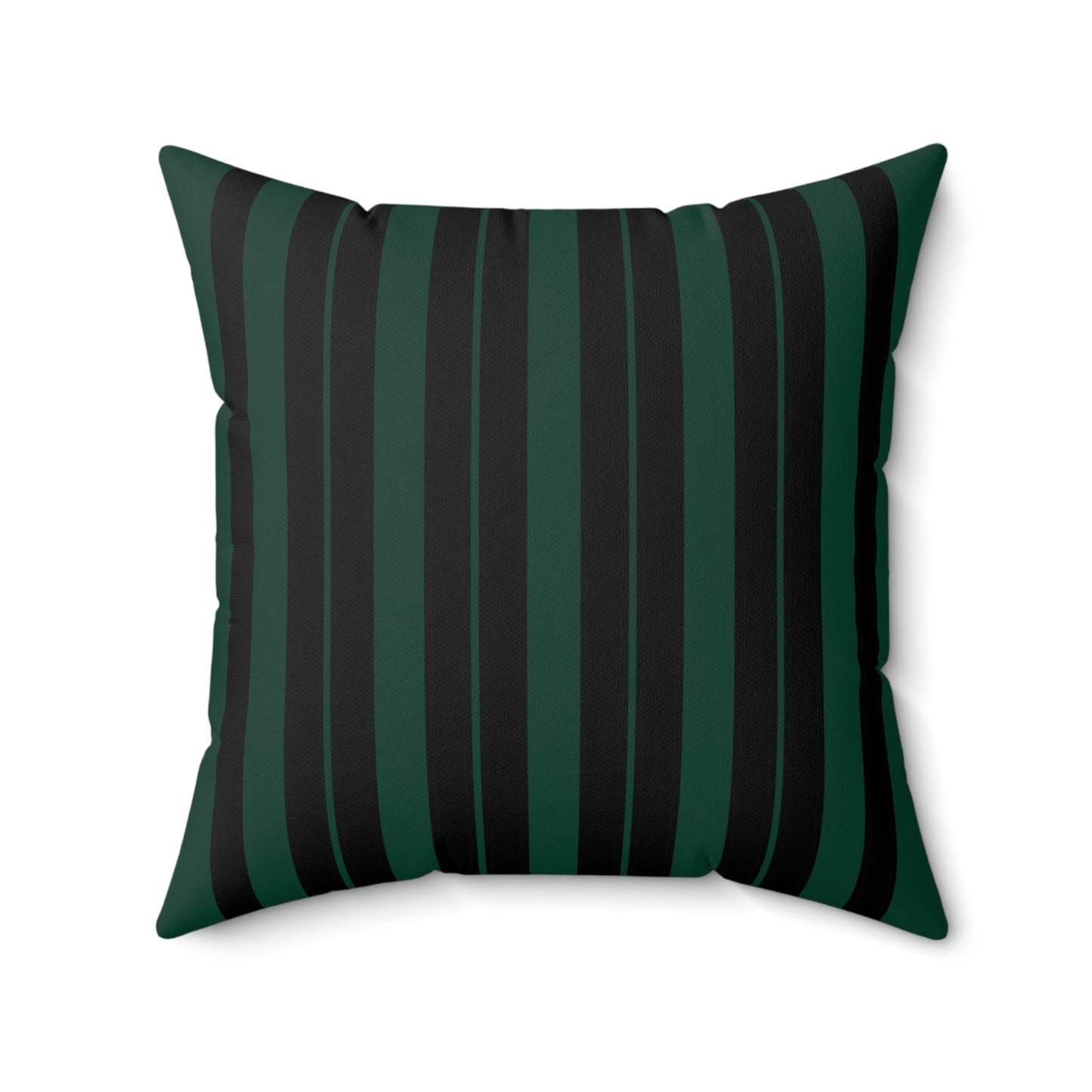 Dark Green, Black Retro Stripes Cushion Pillow