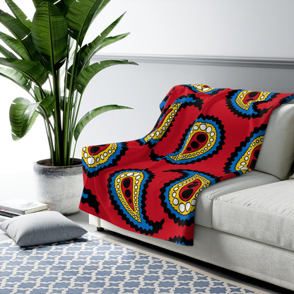 Antigua And Barbuda Retro Paisley Blanket Throw