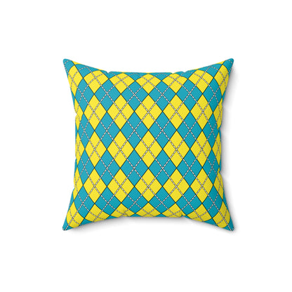 Kazakhstan Retro Argyle Cushion Pillow