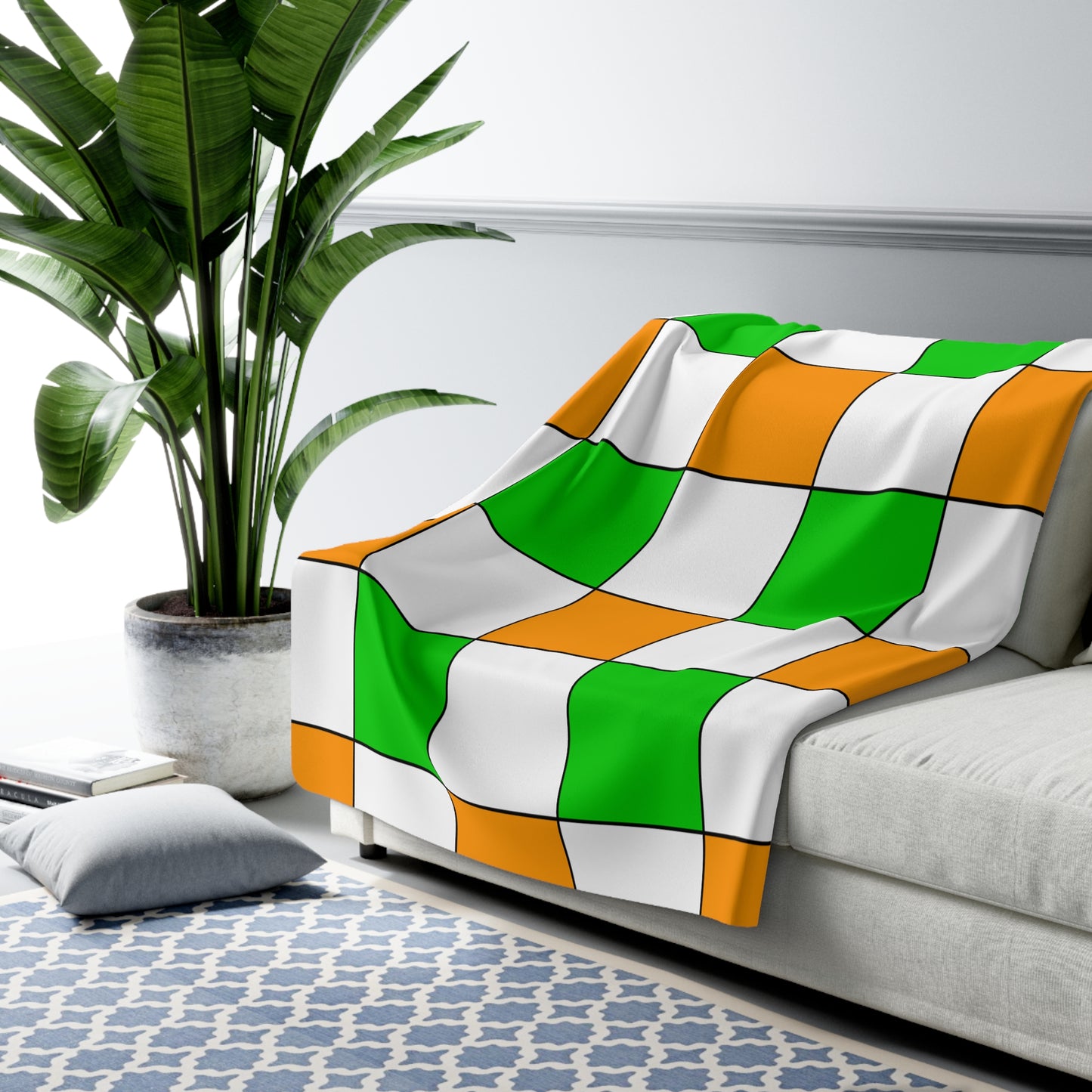 Cote Divoire Retro Check Blanket Throw