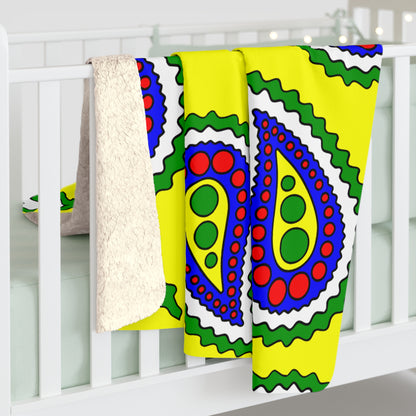 Central African Republic Retro Paisley Blanket Throw