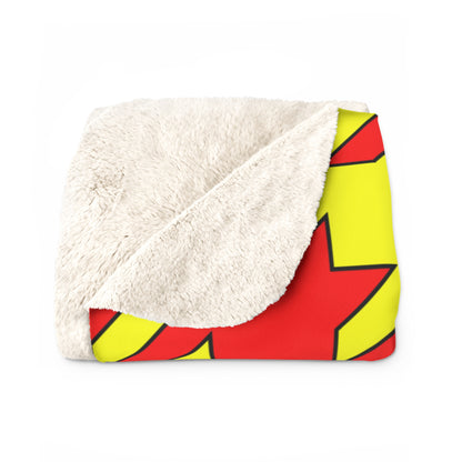 Red, Yellow Retro Houndstooth Blanket Throw