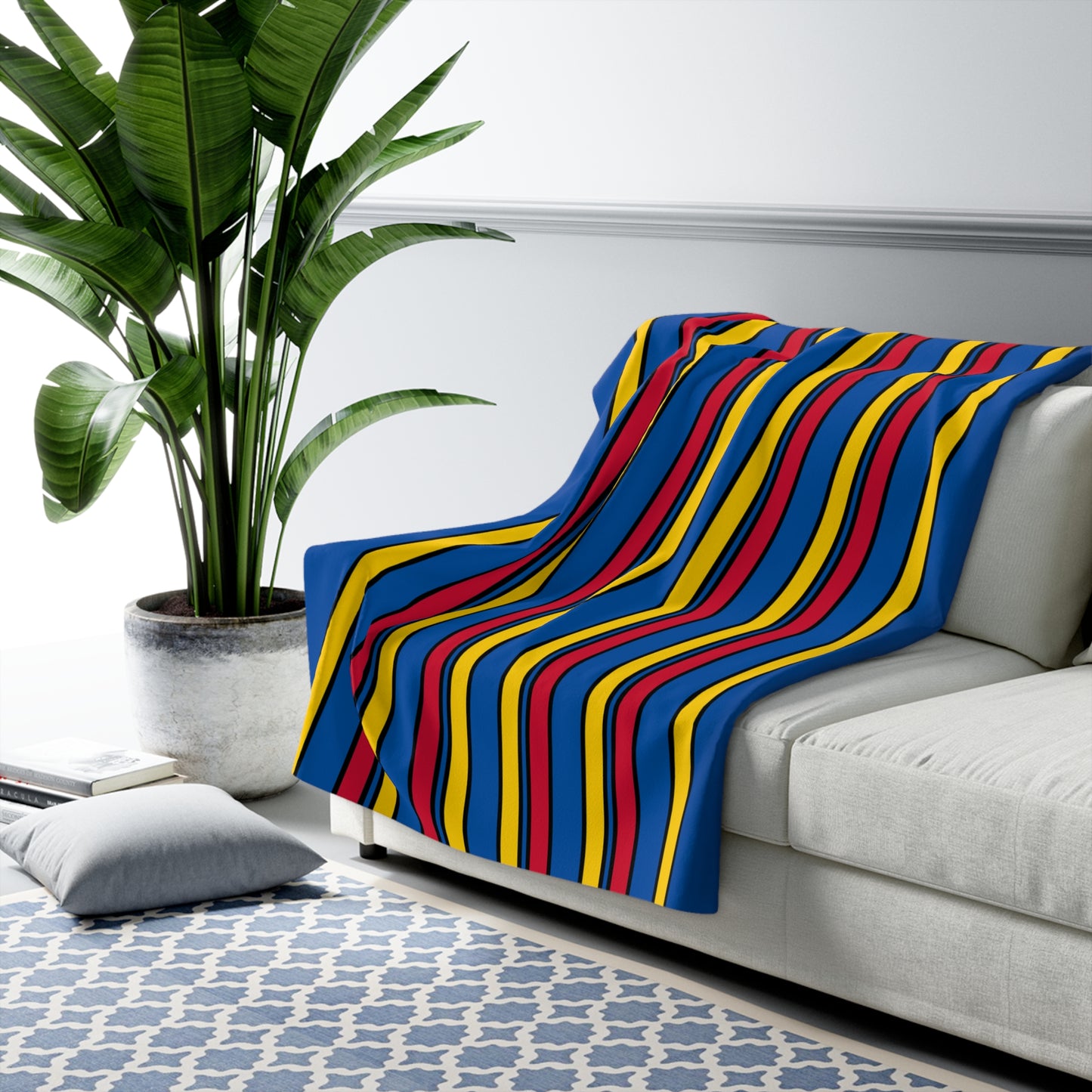Aland Islands Retro Stripes Blanket Throw