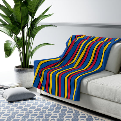 Aland Islands Retro Stripes Blanket Throw