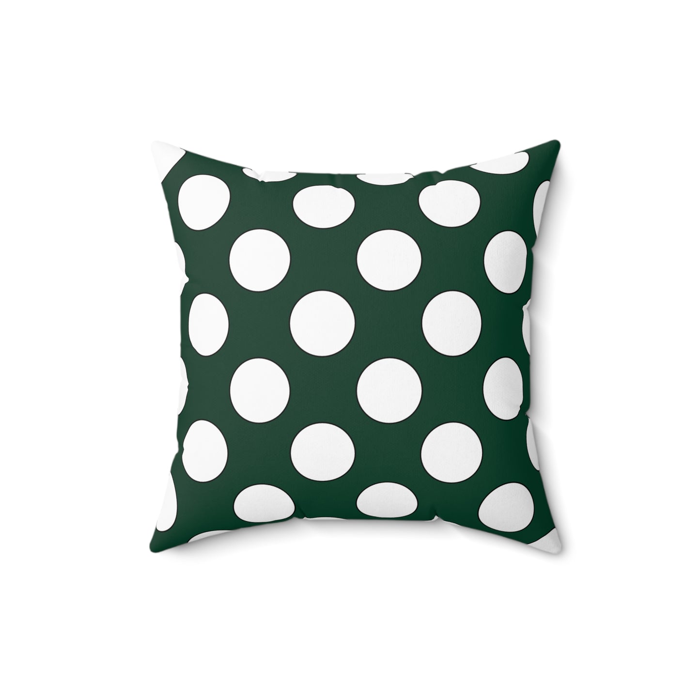 Dark Green, White Retro Polka Dots Cushion Pillow