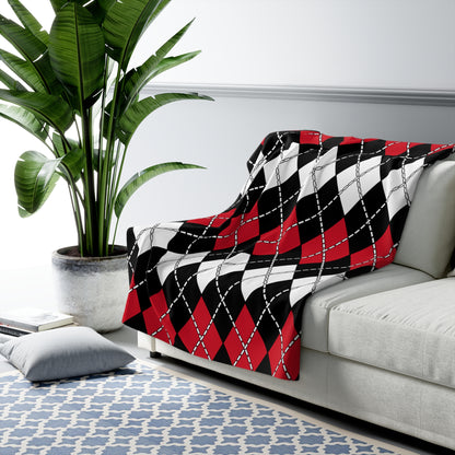 Egypt Retro Argyle Blanket Throw