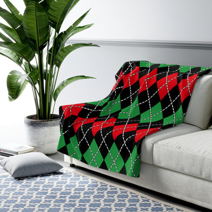 Libya Retro Argyle Blanket Throw