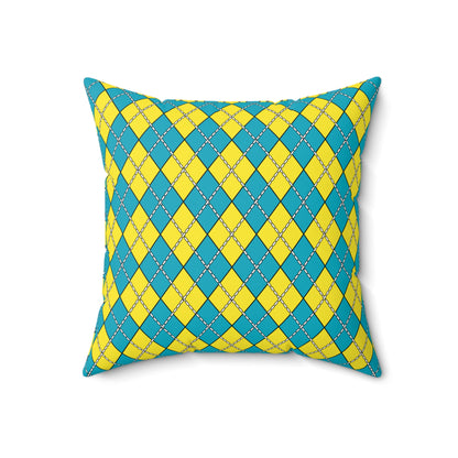 Kazakhstan Retro Argyle Cushion Pillow