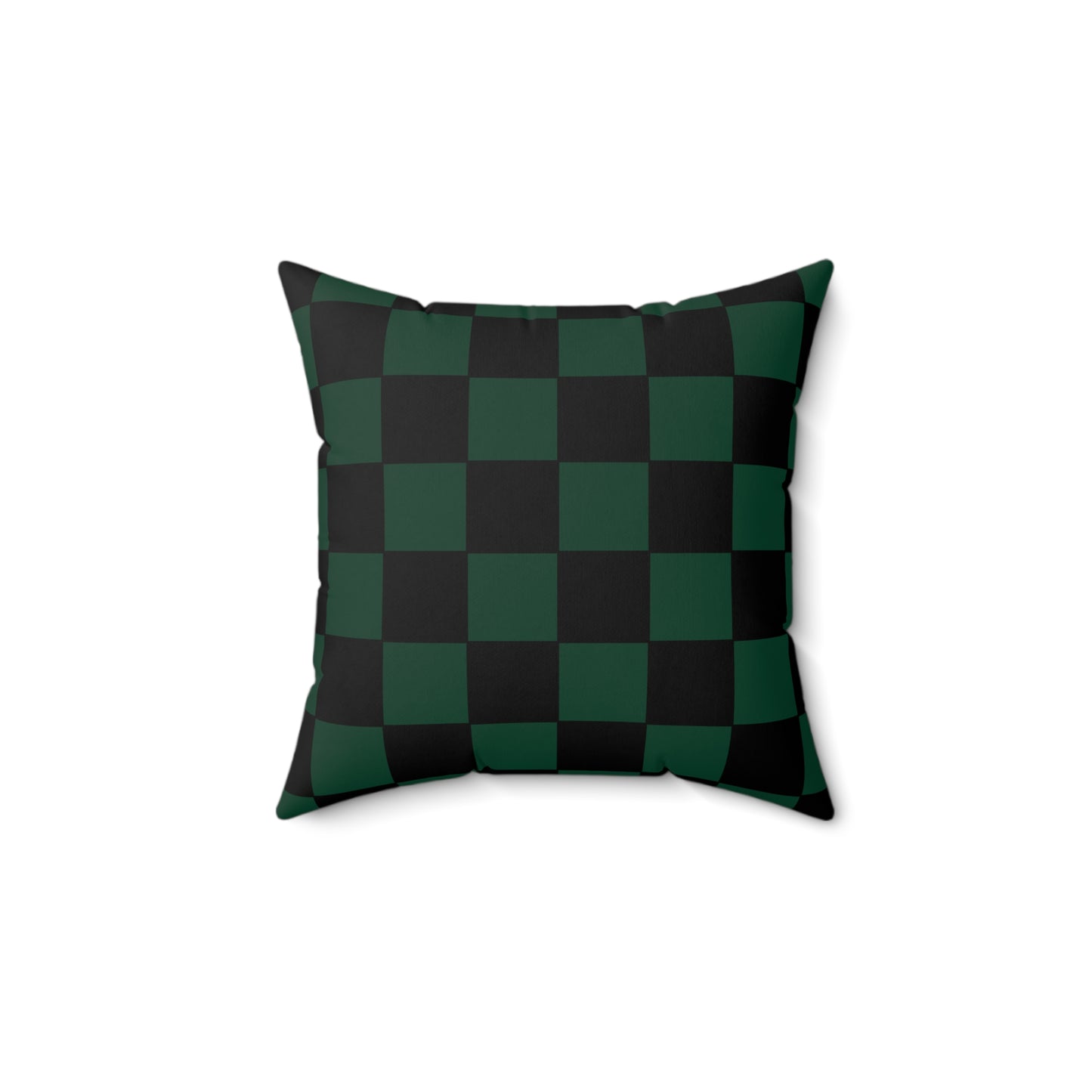 Dark Green, Black Retro Check Cushion Pillow
