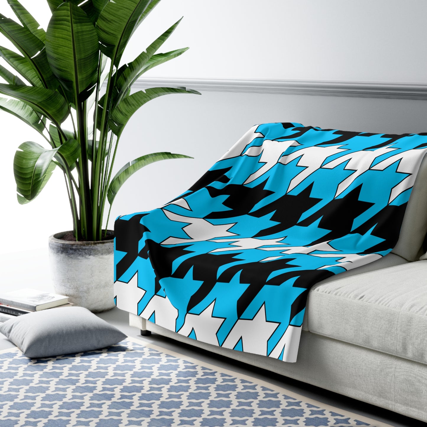 Botswana Retro Houndstooth Blanket Throw