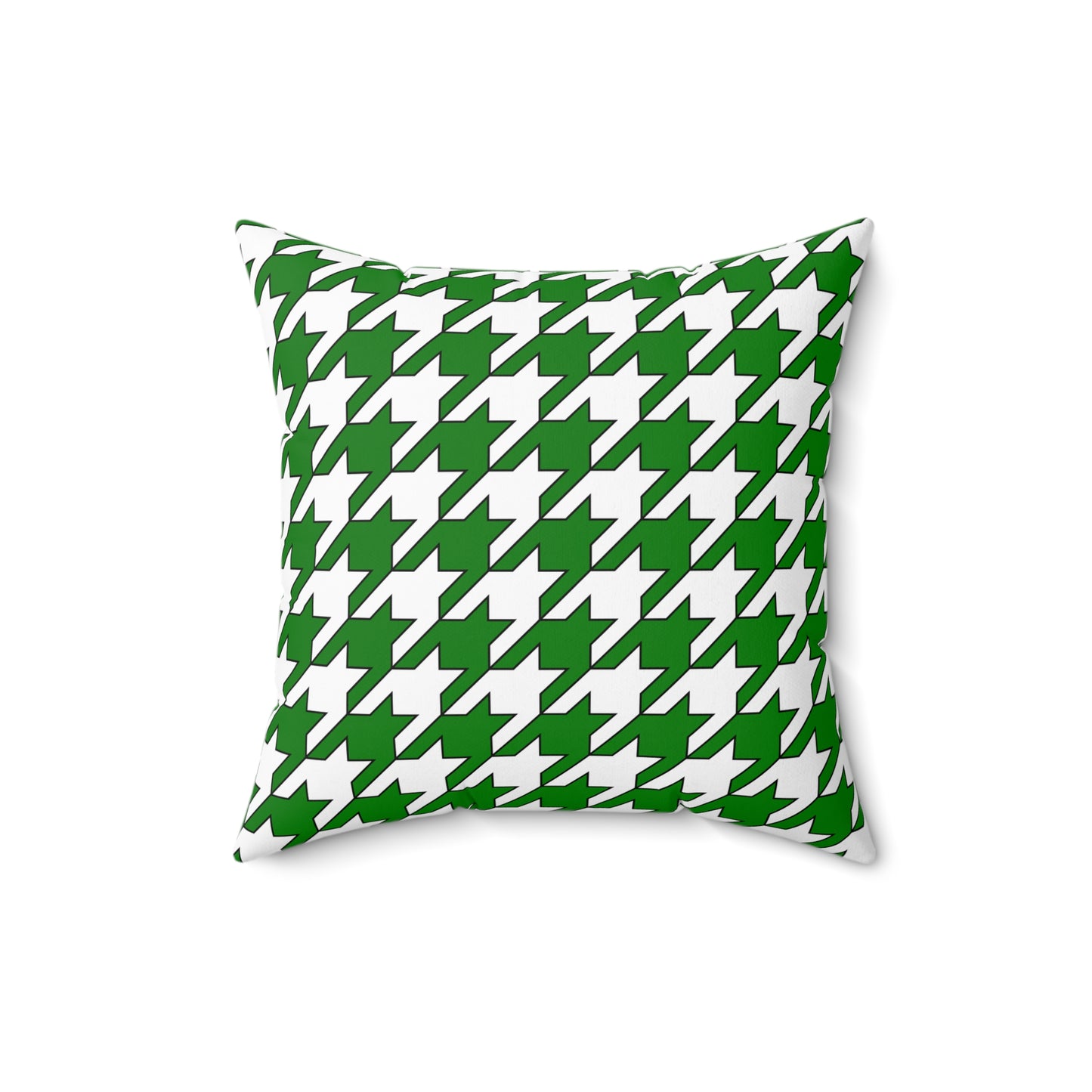 Green, White Retro Houndstooth Cushion Pillow