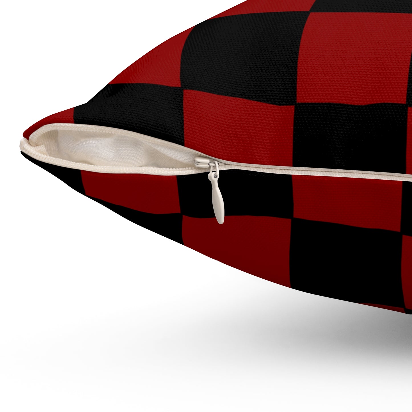 Dark Red, Black Retro Check Cushion Pillow