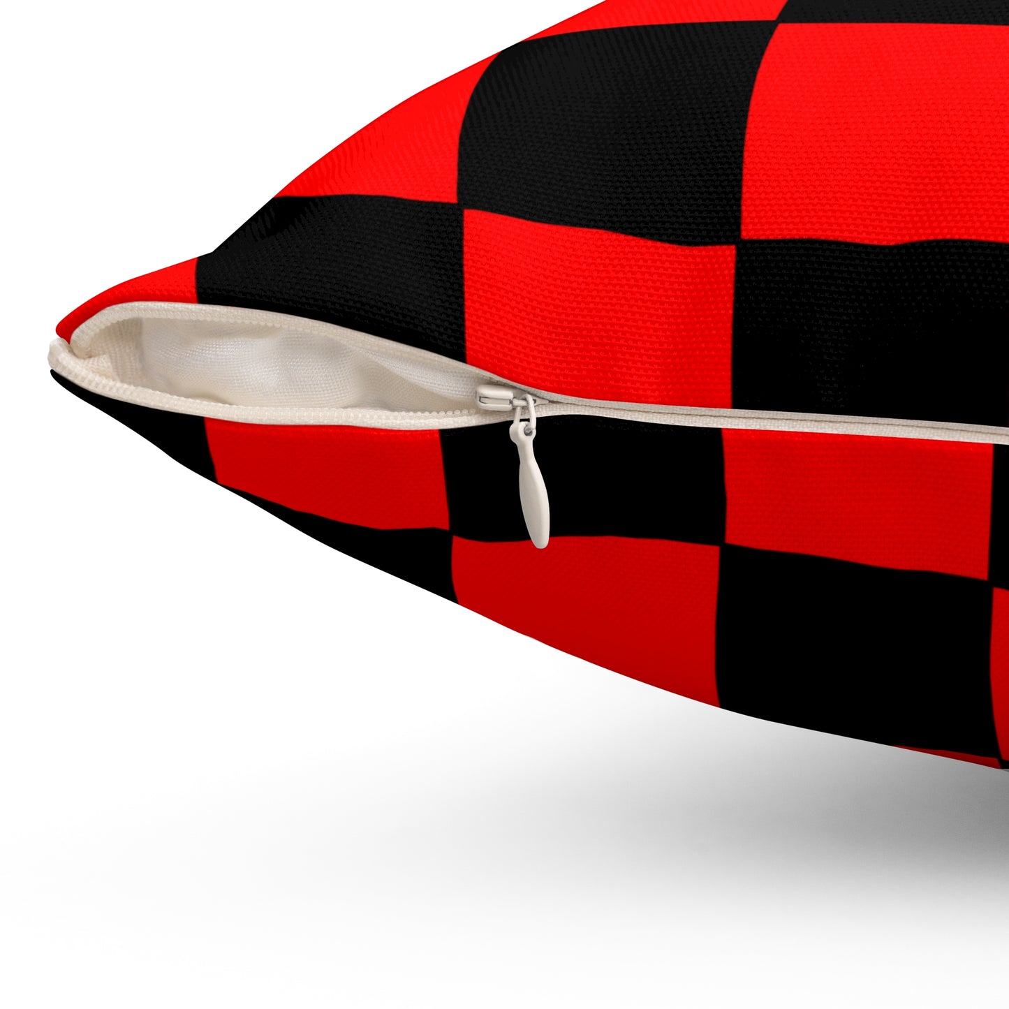 Red, Black Retro Check Cushion Pillow
