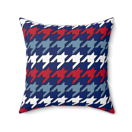 Falkland Islands Retro Houndstooth Cushion Pillow