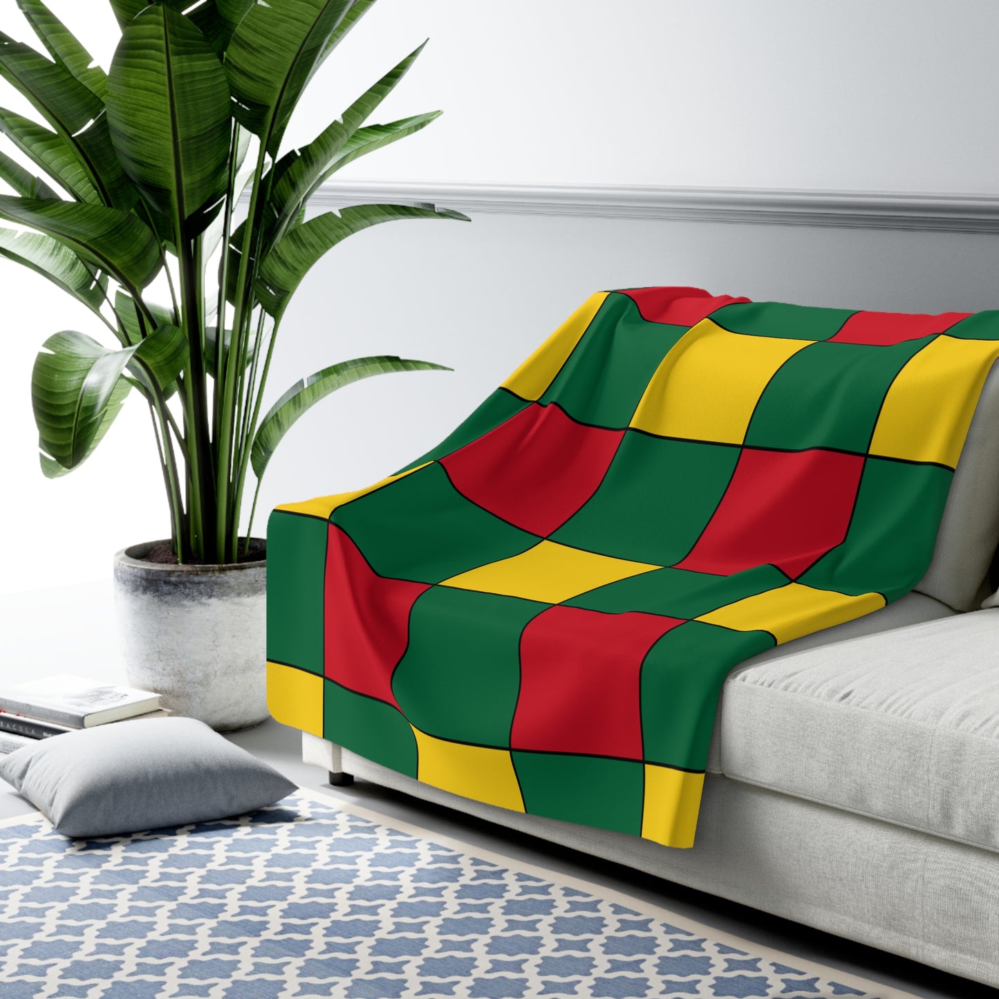 Ghana Retro Check Blanket Throw