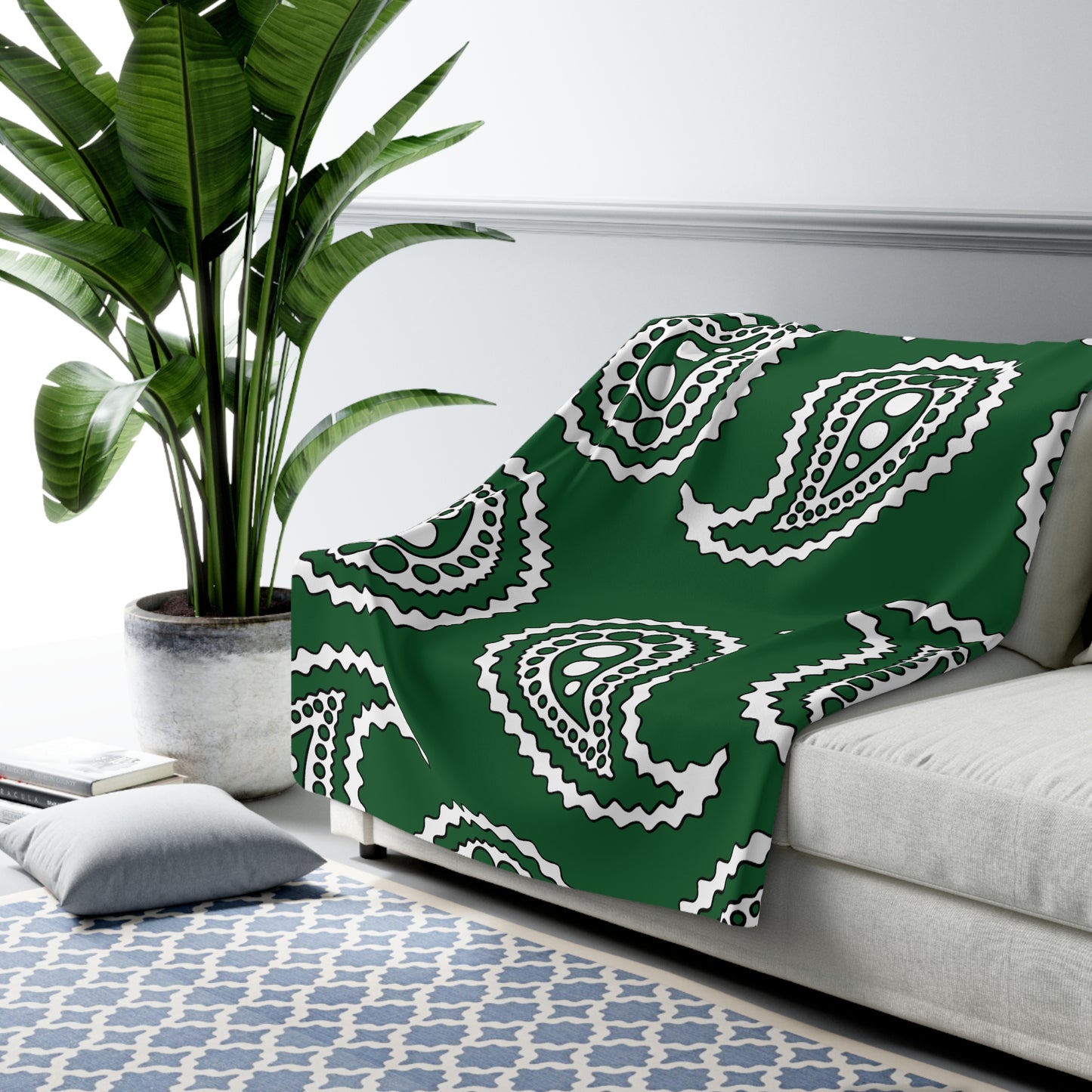 Saudi Arabia Retro Paisley Blanket Throw